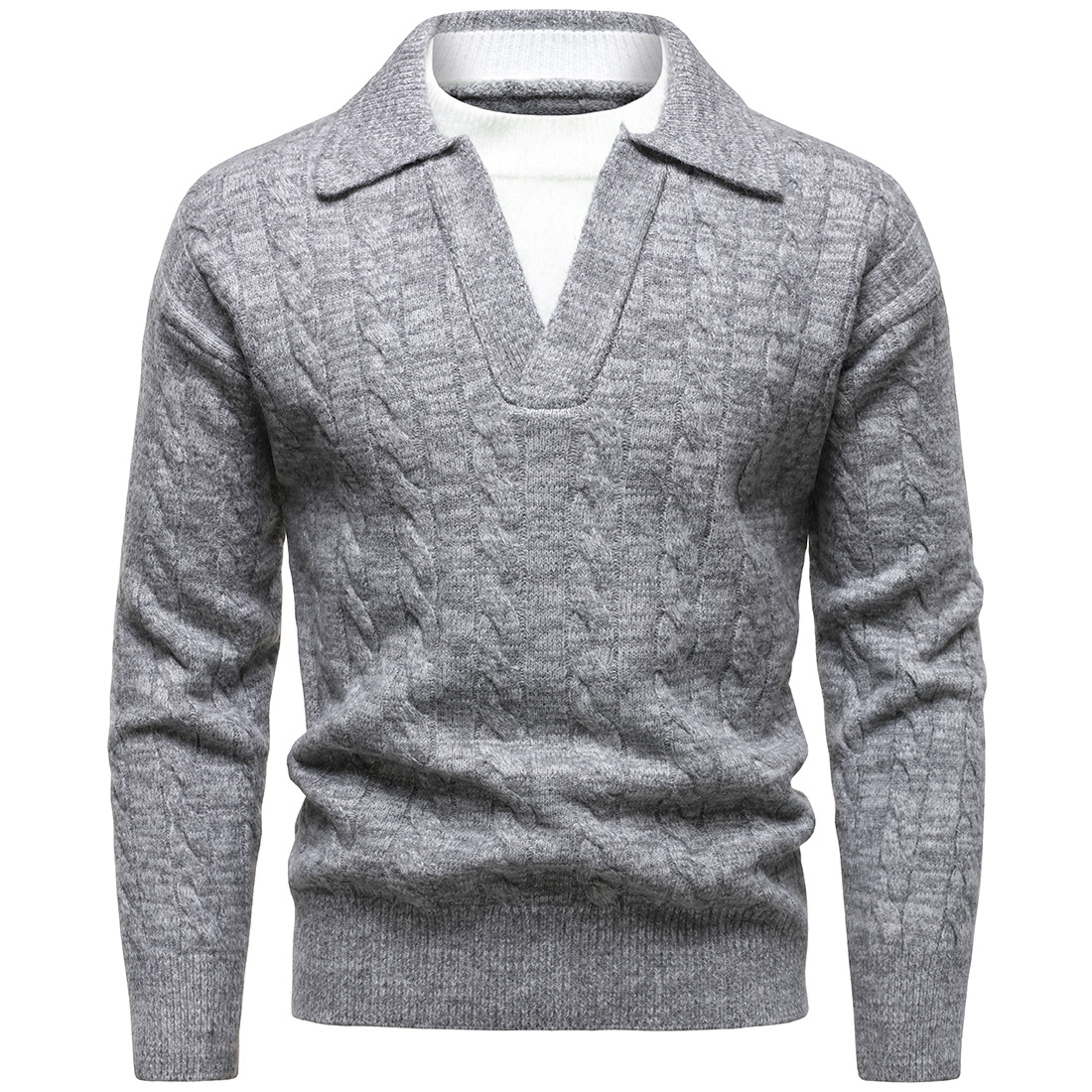 British Style Henry V-Neck Swe - огляд і ціна Wool Blend Coat