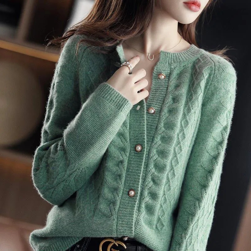 Vintage Knitted Cardigan Jacke - огляд і ціна Wool Blend Coat