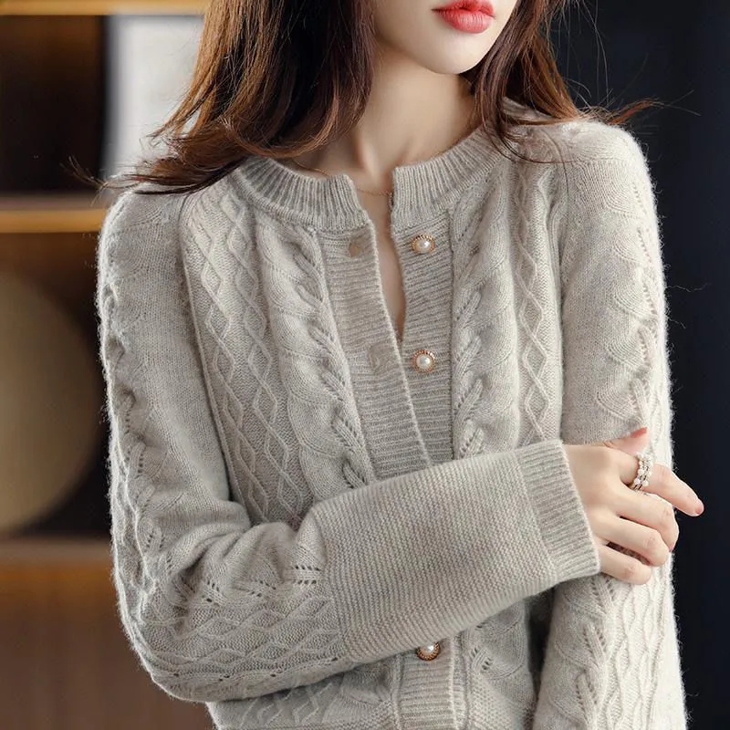 Vintage Knitted Cardigan Jacke - огляд і ціна Wool Blend Coat