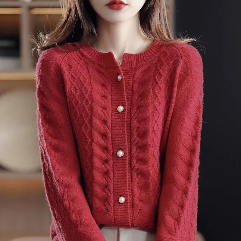 Vintage Knitted Cardigan Jacke - огляд і ціна Wool Blend Coat