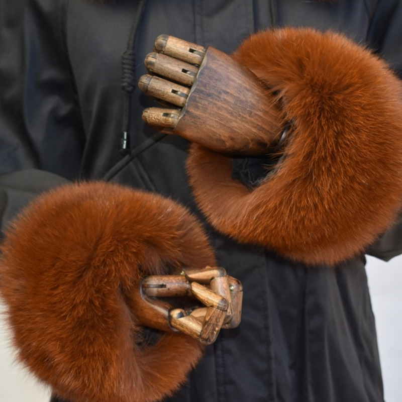 Fox Fur Cuffs For Women Whole  - огляд і ціна Winter Clothing Clearance Sale