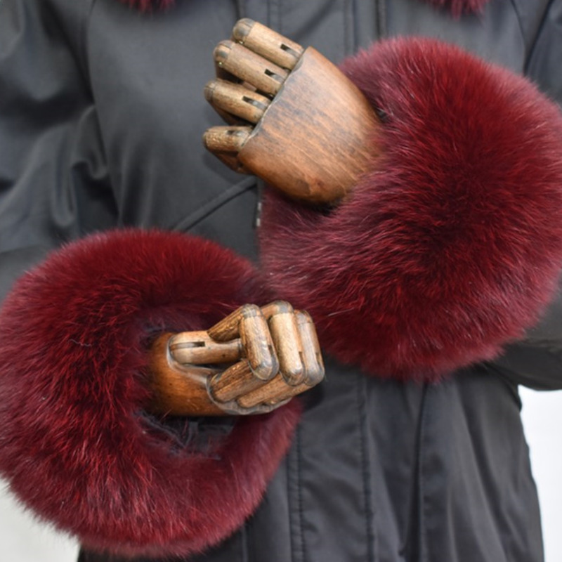 Fox Fur Cuffs For Women Whole  - огляд і ціна Winter Clothing Clearance Sale