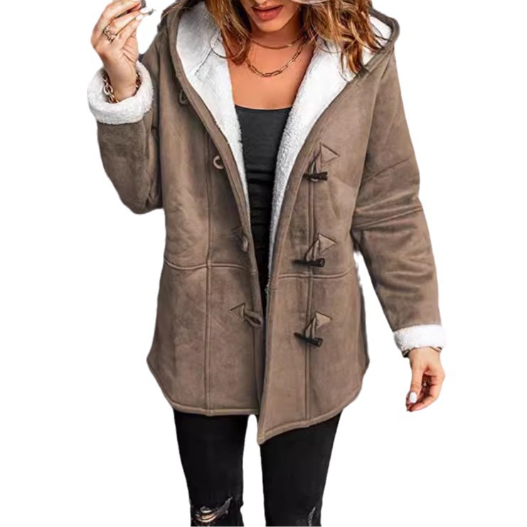 Coats Women Wool Thick Hooded  - огляд і ціна Wool Blend Coat