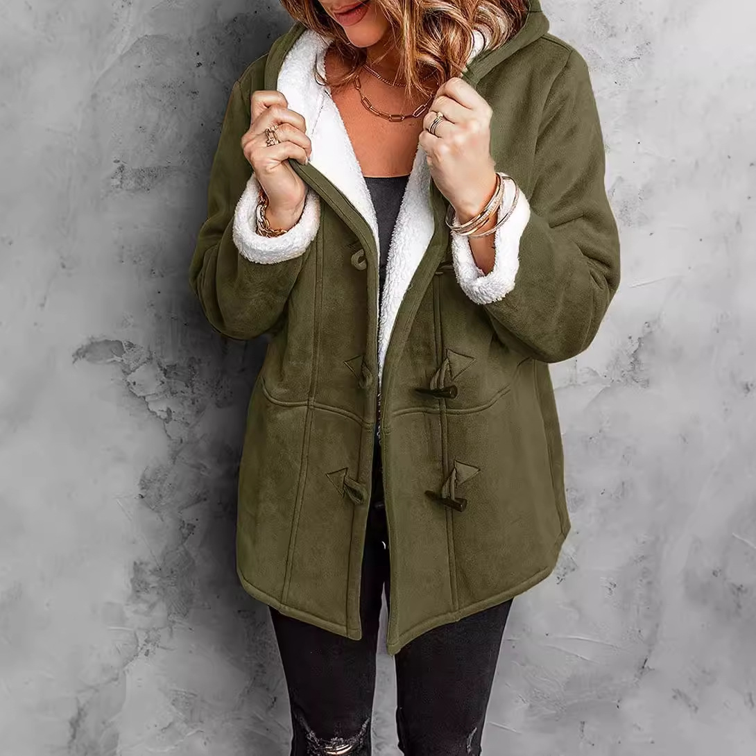 Coats Women Wool Thick Hooded  - огляд і ціна Wool Blend Coat