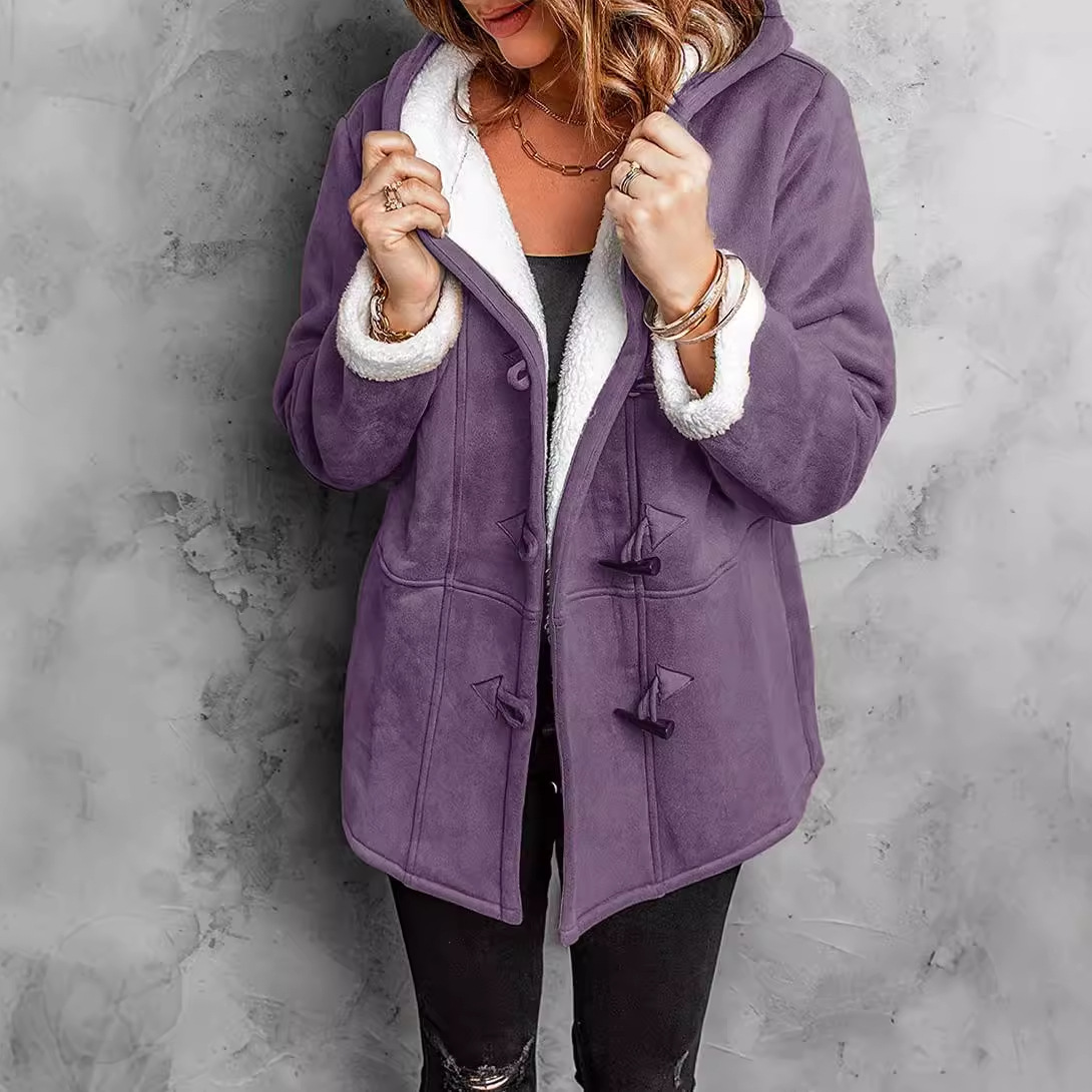Coats Women Wool Thick Hooded  - огляд і ціна Wool Blend Coat