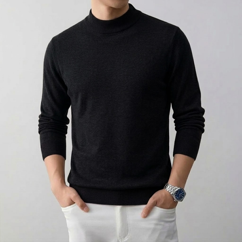 Men's Solid High Stretch Mock  - огляд і ціна Wool Blend Coat