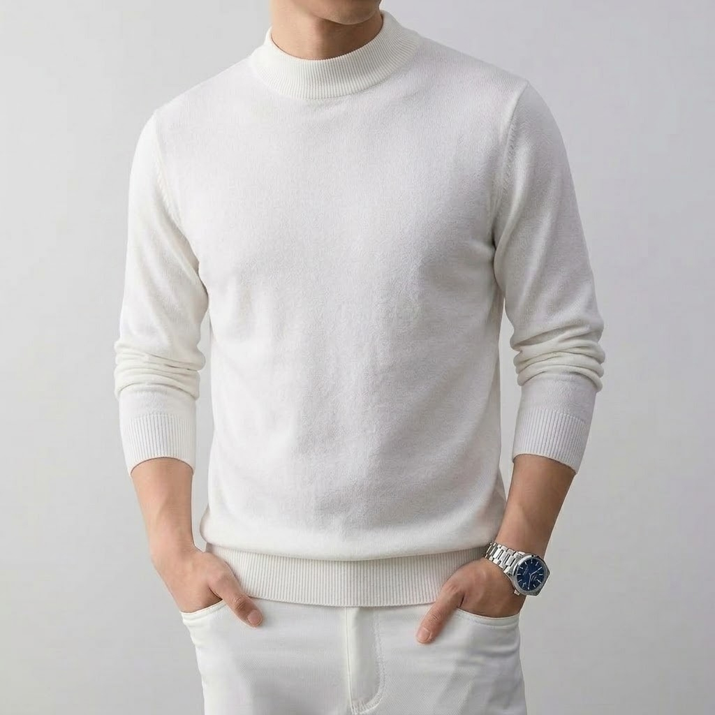 Men's Solid High Stretch Mock  - огляд і ціна Wool Blend Coat