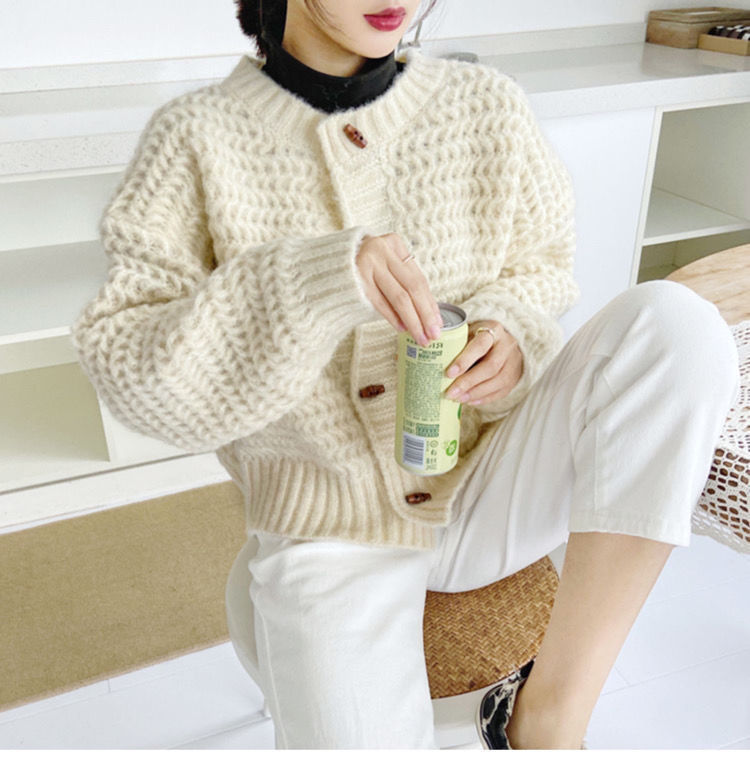 Women's Chunky Knit Cardigan,  - огляд і ціна Wool Blend Coat