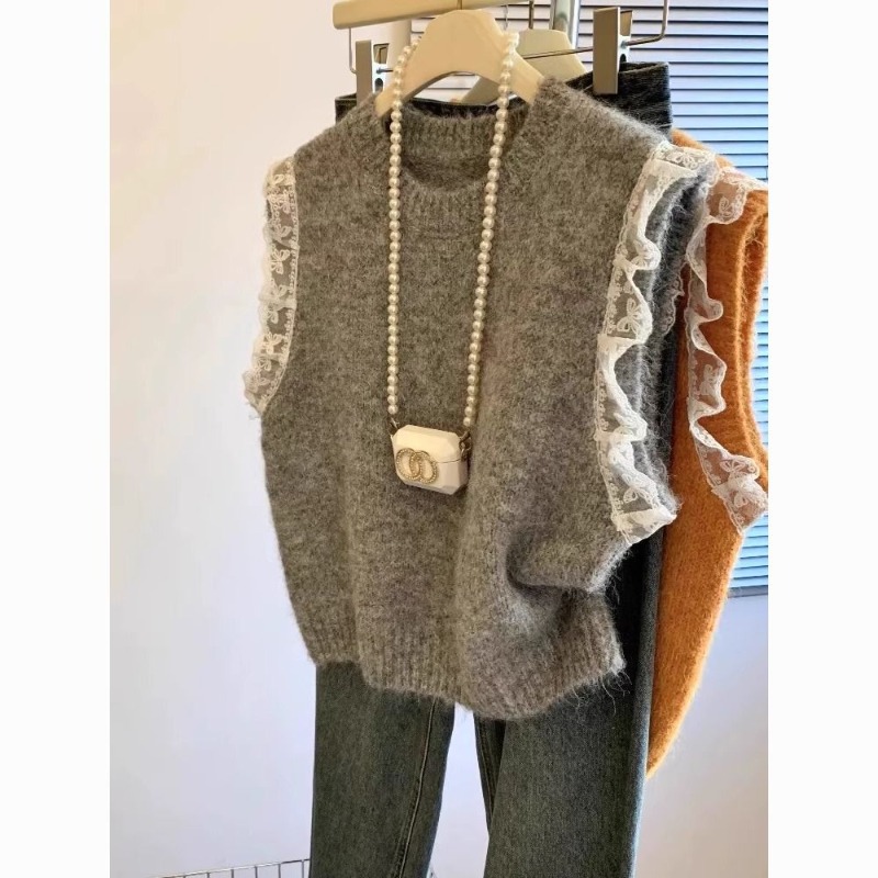 Women Sweater Vest Retro Patch - огляд і ціна Winter Clothing Wholesale
