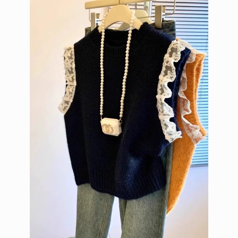Women Sweater Vest Retro Patch - огляд і ціна Winter Clothing Wholesale