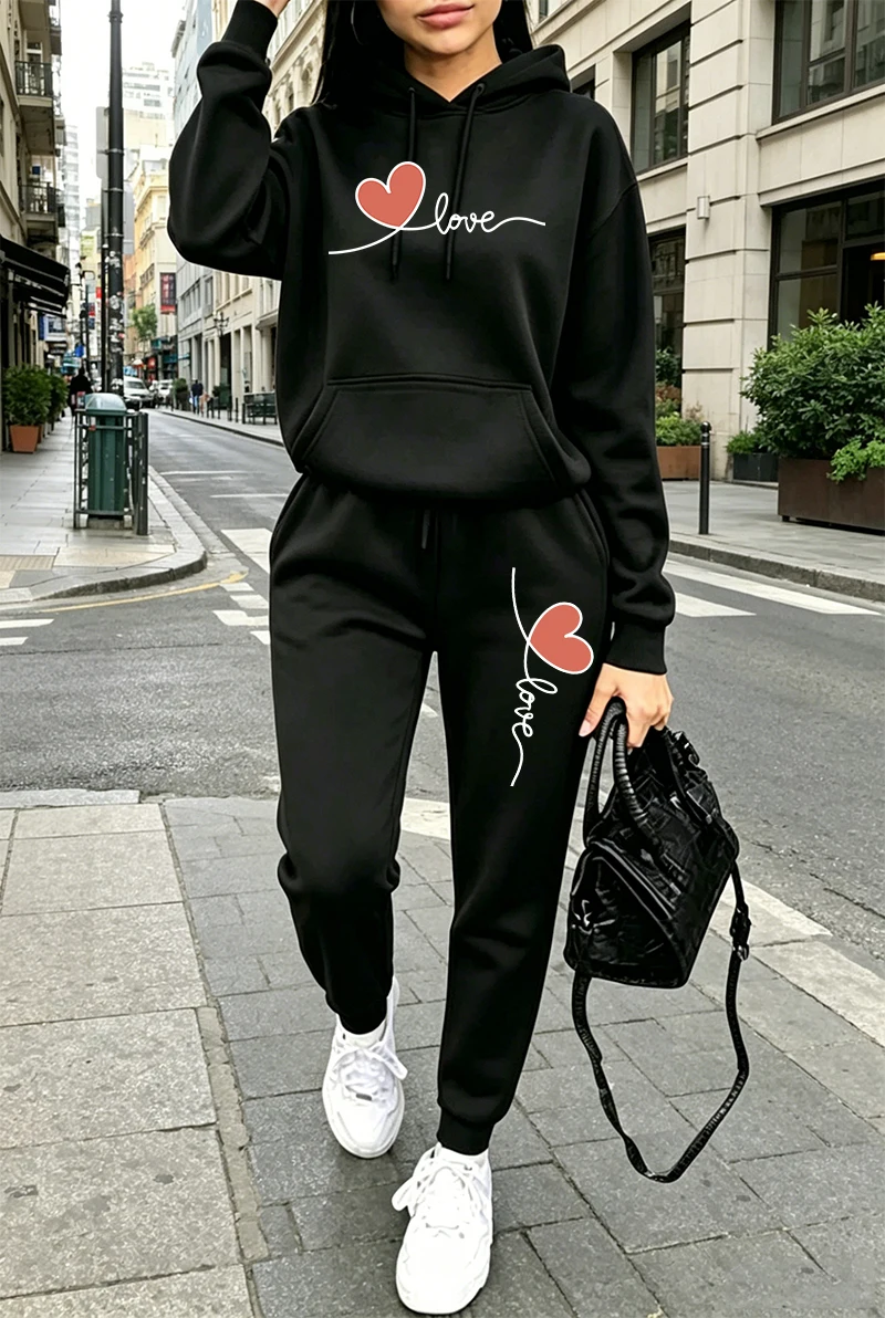 Womens Tracksuit Print Casual  - огляд і ціна Winter Clothing Hoodie