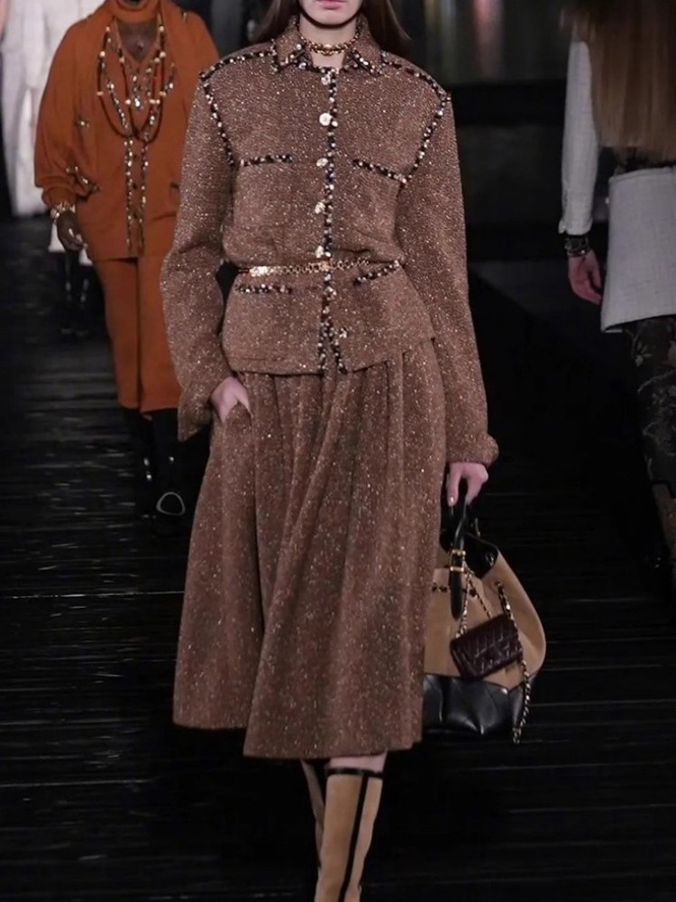 Female Elegant Turndown Collar - огляд і ціна Wool Blend Coat