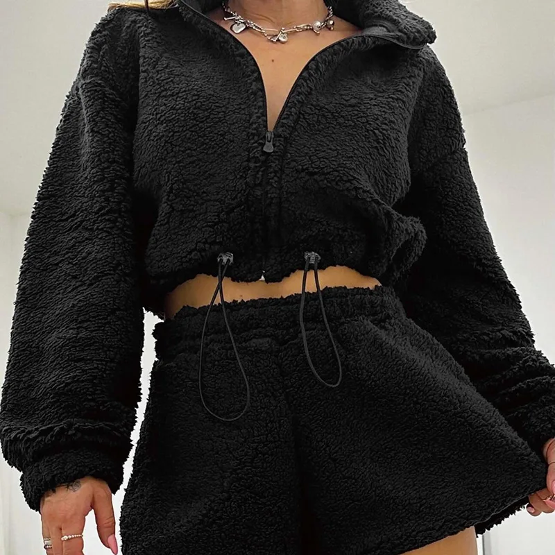 Women Solid Fleece Coat Crop T - огляд і ціна Wool Blend Coat